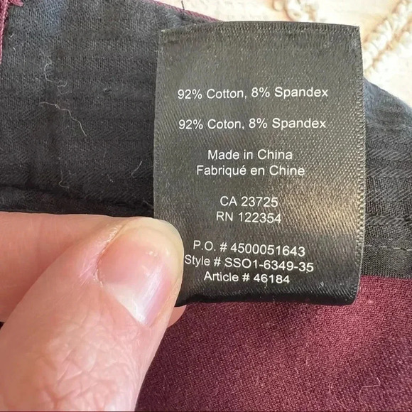 Aritzia Babaton Elliot  Pant Bi-Stretch Cigarette Ankle Pant Maroon - Picture 11 of 11